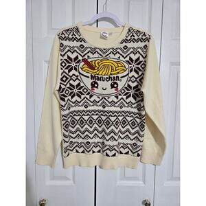 Maruchan xxl women's cream colored graphic sweater